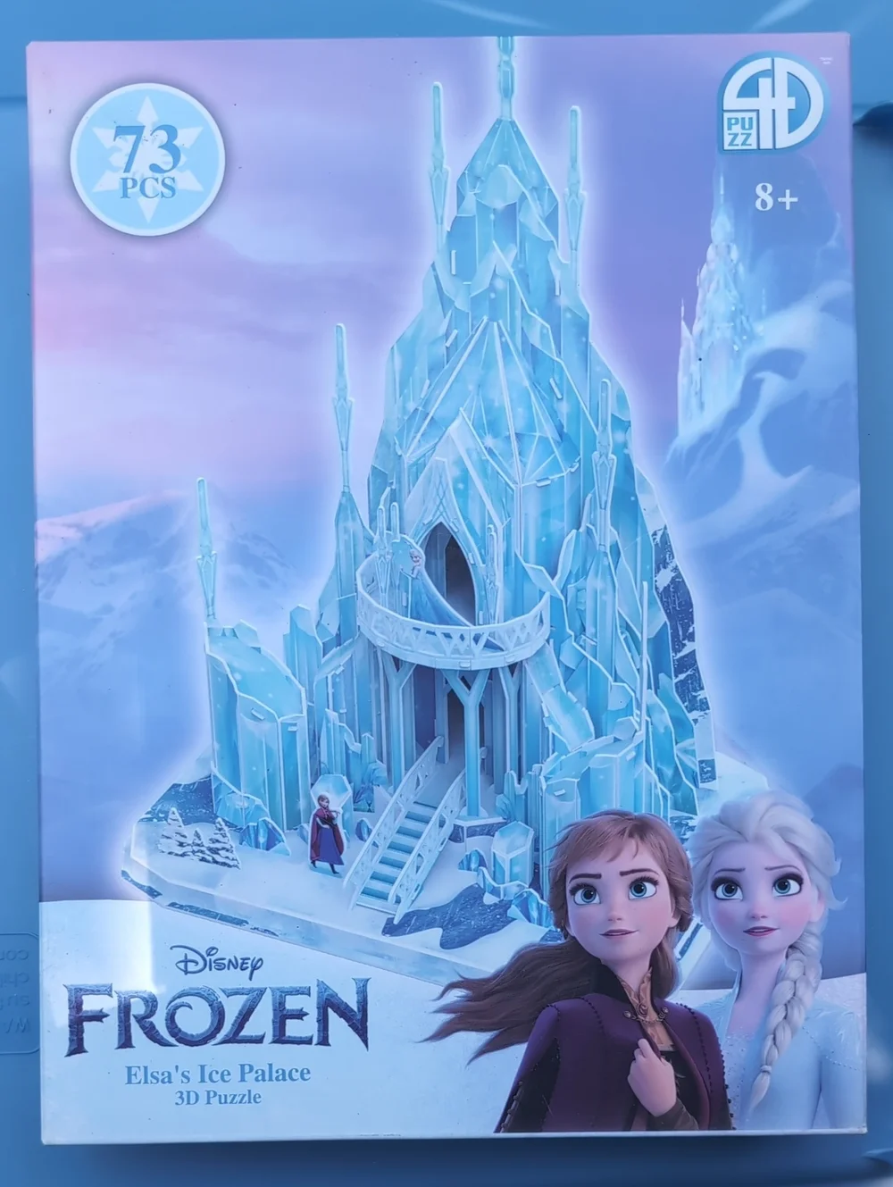 Disney Frozen Elsa Ice Palace Art Poster - Blue & Purple